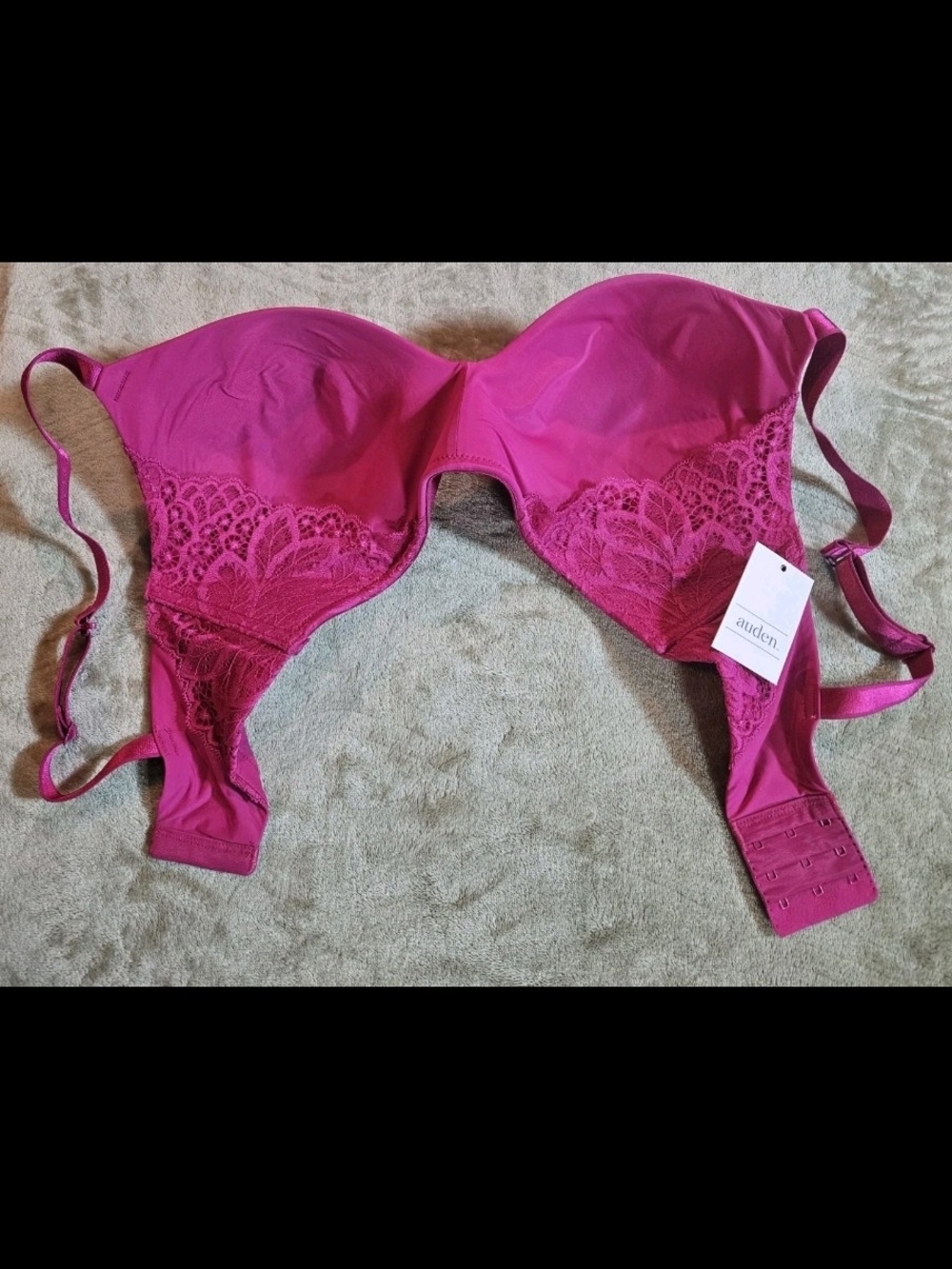 Target Auden Hot Pink Lace-Trim T-Shirt Bra